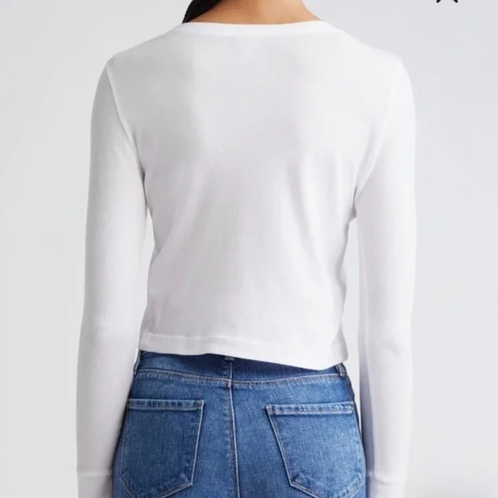 L'AGENCE Benny Woman’s Crewneck Crop T-Shirt SZ S/P NWT - Picture 2 of 3